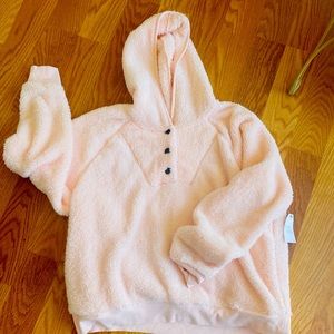 Pink Plus Size Sherpa Hoodie